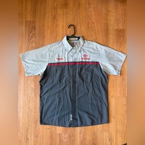 Red Kap TOYOTA Mechanic Technician Work Uniform Button-Up Short Sleeve Sz Large